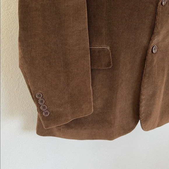 Saddlebred men’s dark brown corduroy double button blazer jacket size 44R